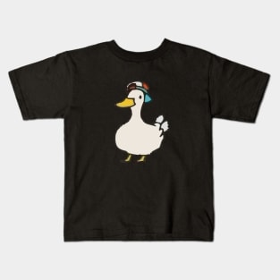 duck with cap , cool duck , handdrawn Kids T-Shirt